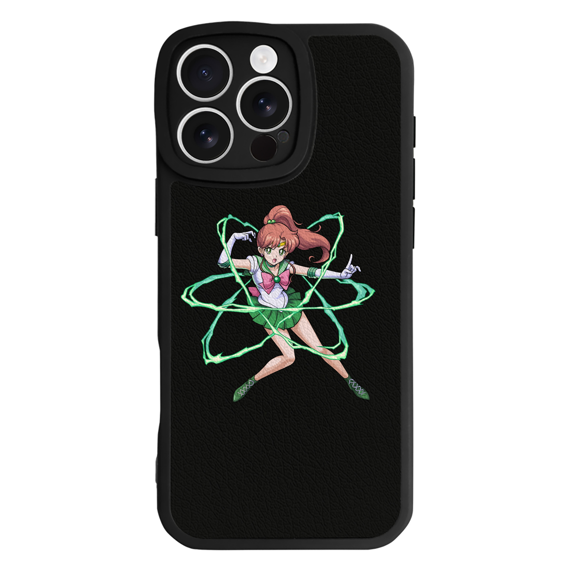 （画像用） 美少女戦士セーラームーン 木野 まこと きの まこと Sailor Moon Kino Makoto （セーラージュピター；Sailor Jupiter） 【iPhone 16シリーズ対応】シリコンスマホケース（レザー調） 材質：シリコン